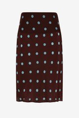 Mathilde Midi Skirt Polka Dot by Bec + Bridge – a midi skirt with polka dot print and sleek fit. Perfect for everyday styling.