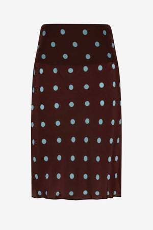 Mathilde Midi Skirt Polka Dot by Bec + Bridge – a midi skirt with polka dot print and sleek fit. Perfect for everyday styling.