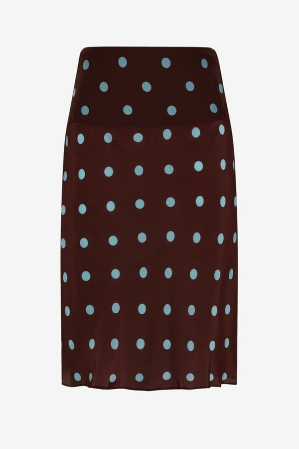 Mathilde Midi Skirt Polka Dot by Bec + Bridge – a midi skirt with polka dot print and sleek fit. Perfect for everyday styling.