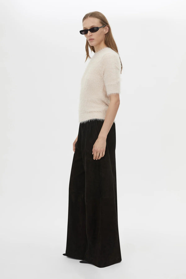 Maxime Knit Top Powder Pink by Camilla and Marc - slim fit knit tee with ribbed trims and structured shape, perfect for refined everyday styling.
