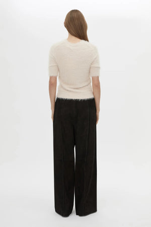 Maxime Knit Top Powder Pink by Camilla and Marc - slim fit knit tee with ribbed trims and structured shape, perfect for refined everyday styling.