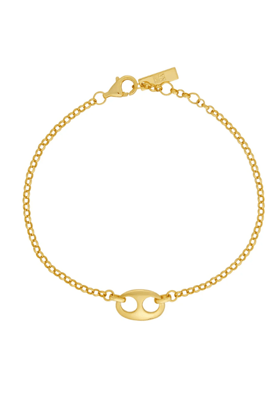 Maybel Bracelet in Gold by Avant Studio, gold chain bracelet with mariner link detail. Perfect for layering or everyday styling.