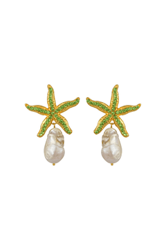 Mariana Earrings by Mayol – gold plated earrings with pearls and crystal detail. Perfect for elevated event styling.