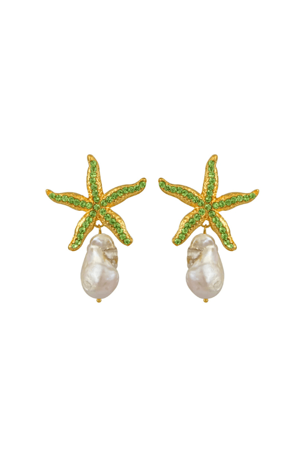 Mariana Earrings by Mayol – gold plated earrings with pearls and crystal detail. Perfect for elevated event styling.