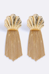 Meet Me In Ibiza Earrings Gold by Emma Pills – 14K gold plated fringe earrings with cascading statement design.
