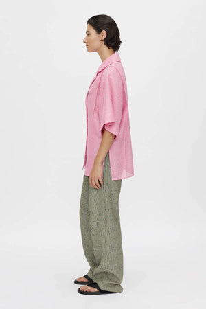 Merle Short Sleeve Shirt Rose Pink by Camilla and Marc – a relaxed textured shirt with pintuck detail. Perfect for polished styling.