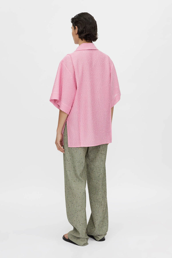 Merle Short Sleeve Shirt Rose Pink by Camilla and Marc – a relaxed textured shirt with pintuck detail. Perfect for polished styling.