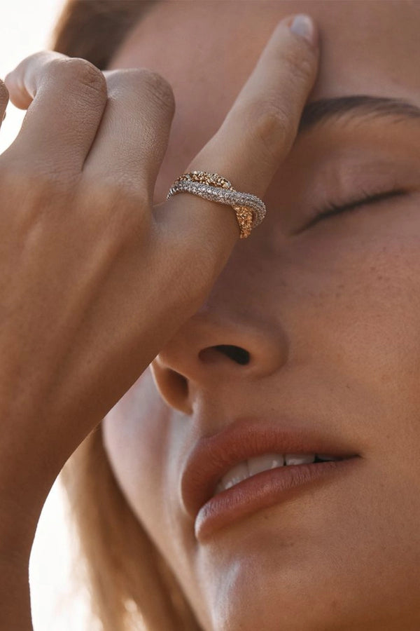 Mescal Ring by Amber Sceats, layered crystal and gold ring, perfect for elevated everyday or evening styling.