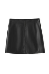 Micro Mini Skirt Black by Ppeached - lamb leather mini skirt with clean fit and back pockets, designed for a sleek modern look.
