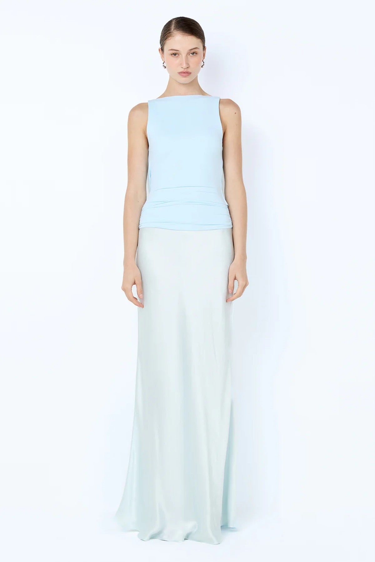 bec and bridge kat cowl midi dress Mirabelle Cowl Maxi Dress Arctic Blue — Maxi Dresses