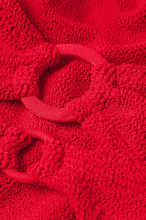 Misty Bikini by Hunza G, sleek minimal swim set in Original Crinkle™ with sculpting stretch and fabric hoop details.