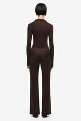 Moneta Long Sleeve Top Dark Chocolate by Bec + Bridge, ribbed zip front top, perfect for elevated casual styling