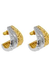 Monroe Earrings Mixed Metal by Mountain and Moon – hammered earrings with mixed tones. Perfect for day to night styling.