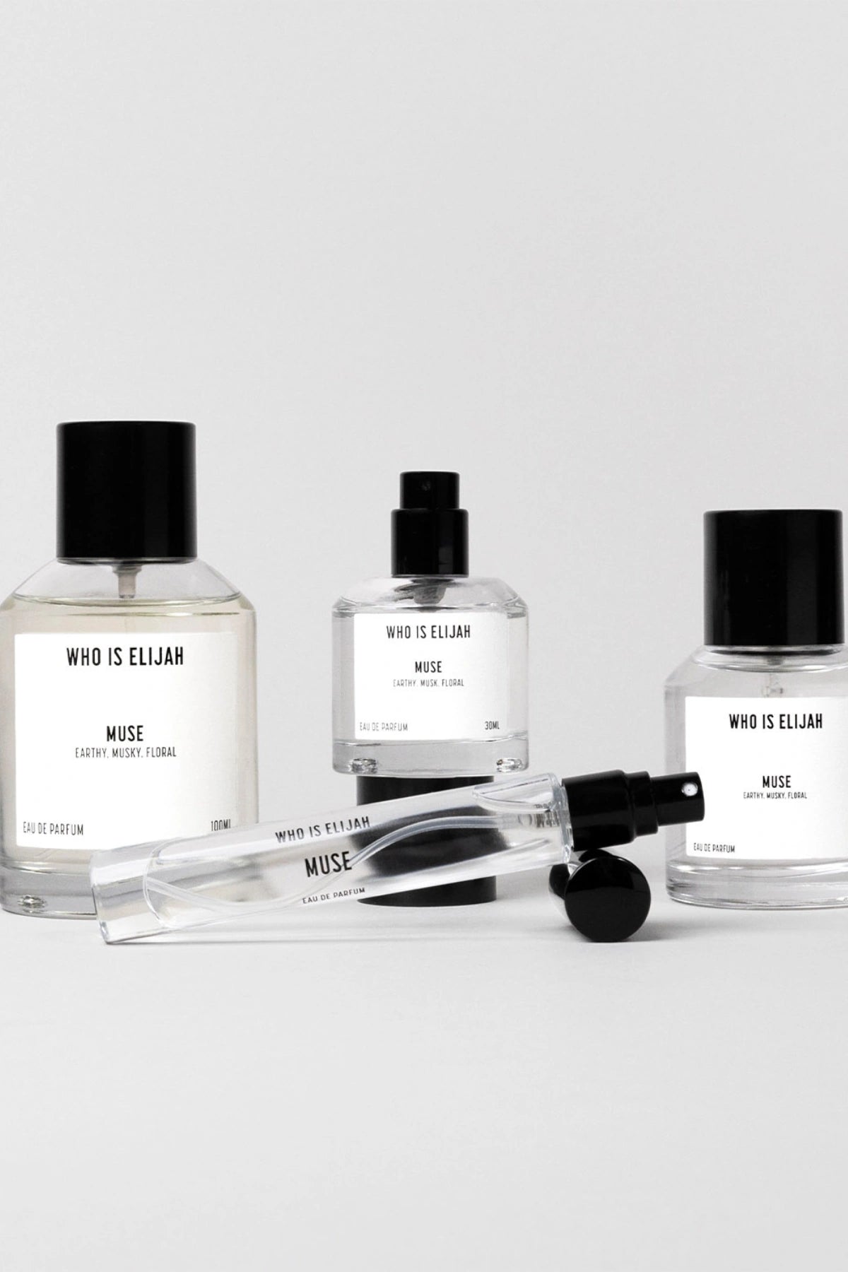 Muse by Who Is Elijah, a subtle yet unforgettable scent with solar, warm floral, jasmine absolute, ambergris, musk notes.