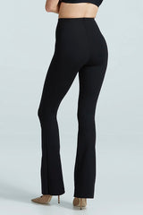 Neoprene Flared Leggings by Commando, high-rise flared neoprene pants with smoothing waistband and light compression, perfect for sleek, flattering everyday style.