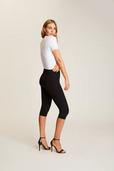 Neoprene Capri Legging by Commando – Italian neoprene capri leggings with smoothing waistband and light compression.