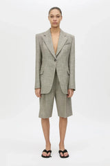 Nestor Blazer in Choc Marle by Camilla and Marc, a fitted single-breasted blazer with structured shoulders and refined tailoring.