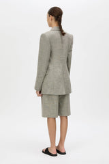 Nestor Blazer in Choc Marle by Camilla and Marc, a fitted single-breasted blazer with structured shoulders and refined tailoring.