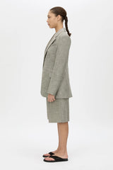 Nestor Blazer in Choc Marle by Camilla and Marc, a fitted single-breasted blazer with structured shoulders and refined tailoring.
