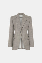 Nestor Blazer in Choc Marle by Camilla and Marc, a fitted single-breasted blazer with structured shoulders and refined tailoring.