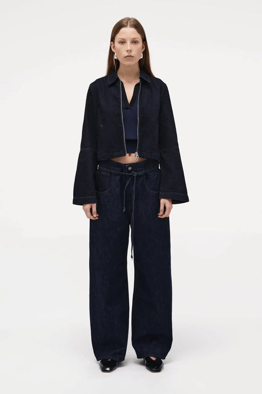 Neuw Denim Yoko Baggy in Rinse, a relaxed baggy silhouette with cinch styling and self-fabric belt. Perfect for versatile everyday wear.