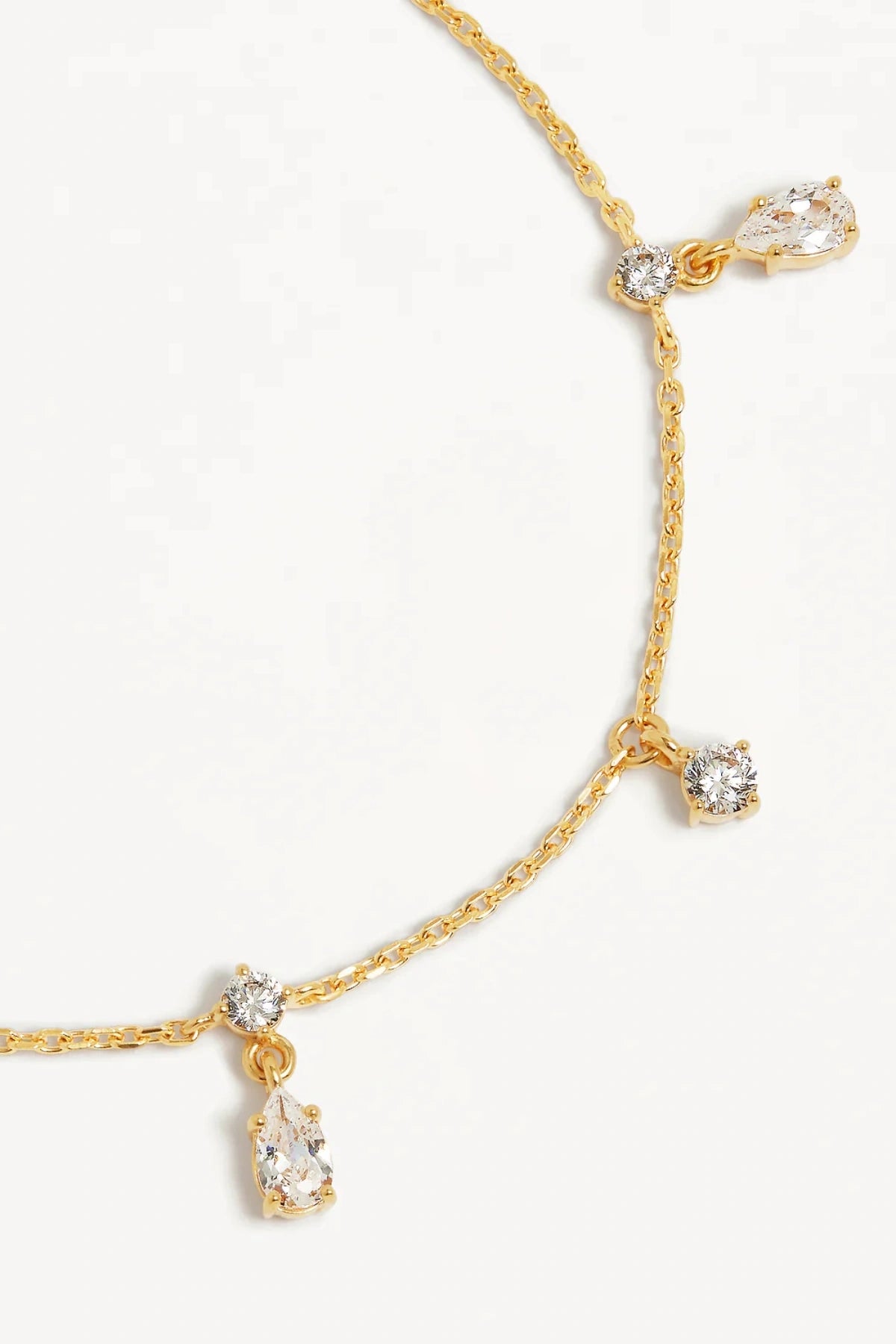No Rain, No Flowers Bracelet by By Charlotte, 18k gold vermeil fine chain bracelet with dewdrop cubic zirconias.
