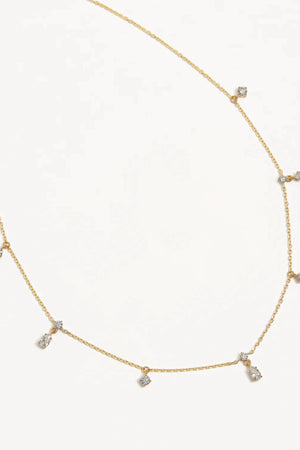 No Rain, No Flowers Choker by By Charlotte, 18k gold vermeil fine chain choker with sparkling cubic zirconias inspired by dewdrops.
