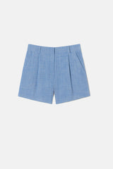 Noguchi Short Royal Blue by Camilla and Marc, chic tailored shorts with a polished fit, perfect paired with the matching vest for a trendy set.