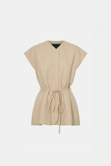 Noguchi Vest by Camilla and Marc, oversized belted vest with concealed buttons and clean tailoring for elevated modern layering.