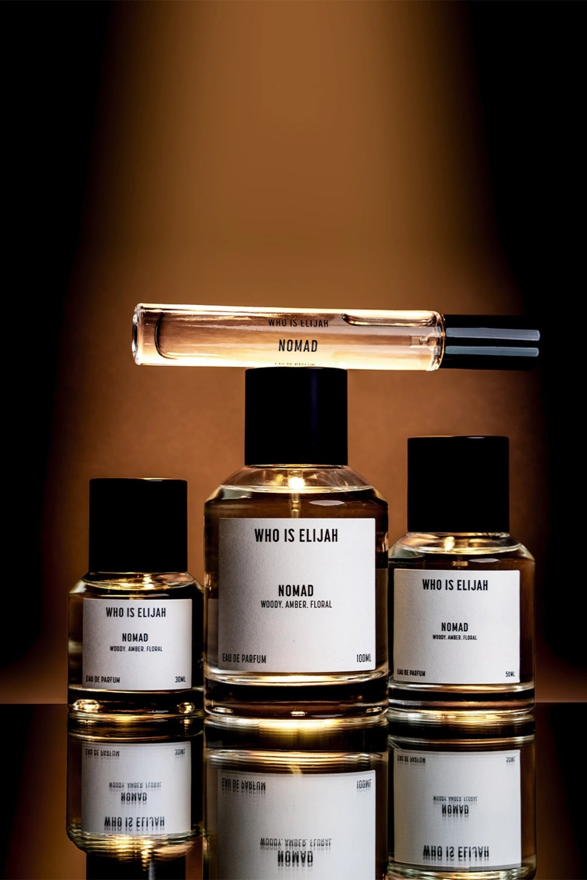 NOMAD by Who Is Elijah is a versatile fragrance with notes of Egyptian Jasmine, Saffron, Almond, Amberwood, and Musk.