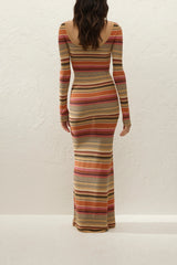 Notturna Maxi Dress Murano Stripe by Faithfull the Brand – a fitted striped maxi with long sleeves. Perfect for effortless styling.