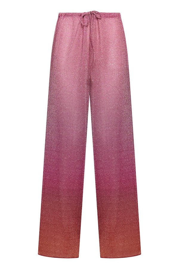 Lumiere Shade Pants Sunset by Oséree, elegant straight-fit pants with a metallic finish, perfect for stylish day-to-night looks and special events