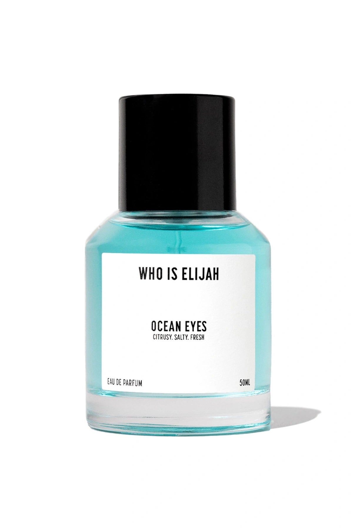 Ocean Eyes 50ML by Who Is Elijah, a refreshing citrus and aquatic fragrance with musk and amberwood undertones.