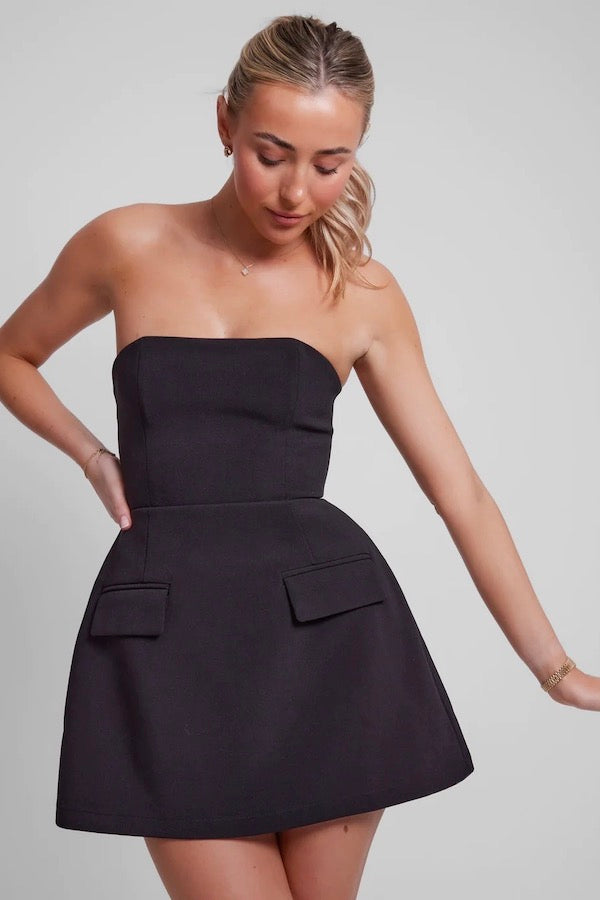 Odd Muse | The Ultimate Muse Strapless Dress Black | Girls With Gems