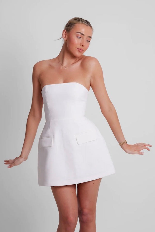 Odd Muse | The Ultimate Muse Strapless Dress White | Girls With Gems