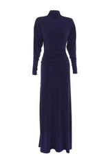 On & On Maxi Dress Sapphire by Mossman - blue maxi dress with batwing sleeves and gathered waist, designed for an elegant modern look.