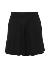 Once Again Knit Short by Mossman, black lightweight knit shorts with elastic waistband, ribbed hem and relaxed summer fit.