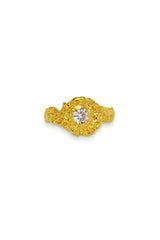 Onyx Ring by Amber Sceats - gold textured ring with round crystal detail, designed for a bold elevated statement.