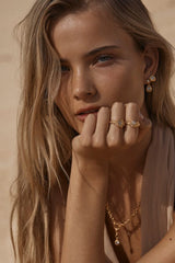 Onyx Ring by Amber Sceats - gold textured ring with round crystal detail, designed for a bold elevated statement.
