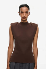 Open Back Knit Top Chocolate by Misha – a long sleeve knit top with open back detail. Perfect for elevated styling.