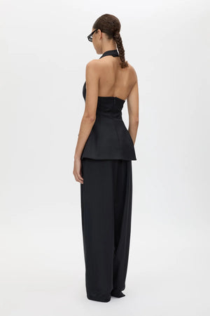 Orban Manstyle Wide Leg Pant Navy Pinstripe by Camilla and Marc - wide leg tailored pants with pinstripe design, designed for a relaxed modern fit.