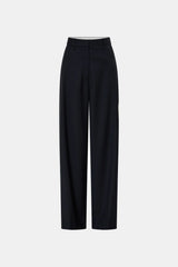 Orban Manstyle Wide Leg Pant Navy Pinstripe by Camilla and Marc - wide leg tailored pants with pinstripe design, designed for a relaxed modern fit.