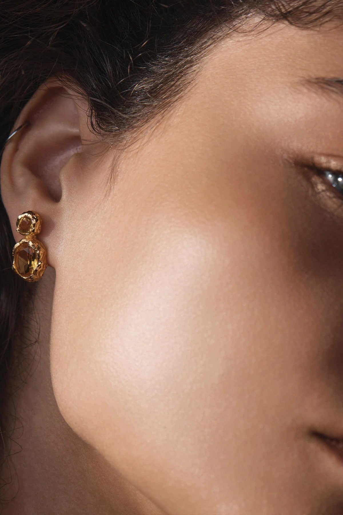 Oriveto Earrings by Amber Sceats, handcrafted in Italy with citrine cubic zirconia and 24K gold plating for radiant, day-to-night elegance.