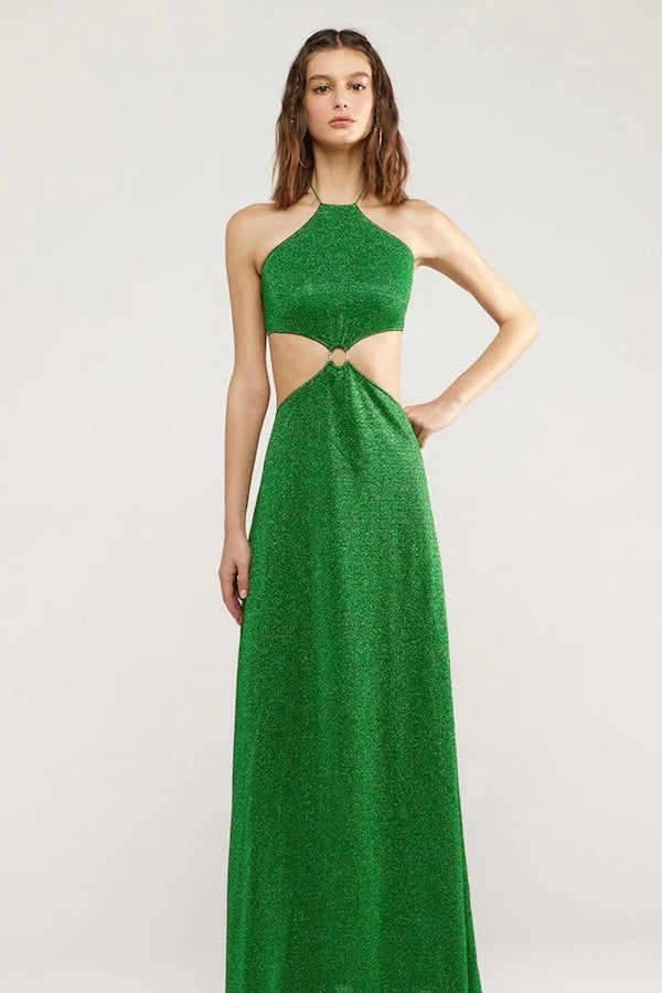 Oséree | Lumiere O Gem Cut Out Dress Emerald | Girls with Gems