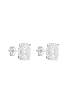 Oval Studs 2ct by Porter Jewellery, silver oval-cut cubic zirconia stud earrings with timeless sparkle for everyday wear.