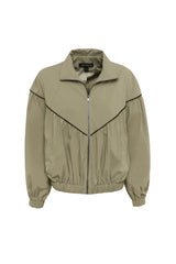 Overturn Jacket Fern by Mossman - lightweight technical jacket with funnel neckline and voluminous sleeves, perfect for modern elevated layering.