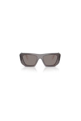 PR B18S Grey by Prada, a modern rectangular acetate frame with dark grey lenses—effortlessly merging playful sophistication and timeless luxury.
