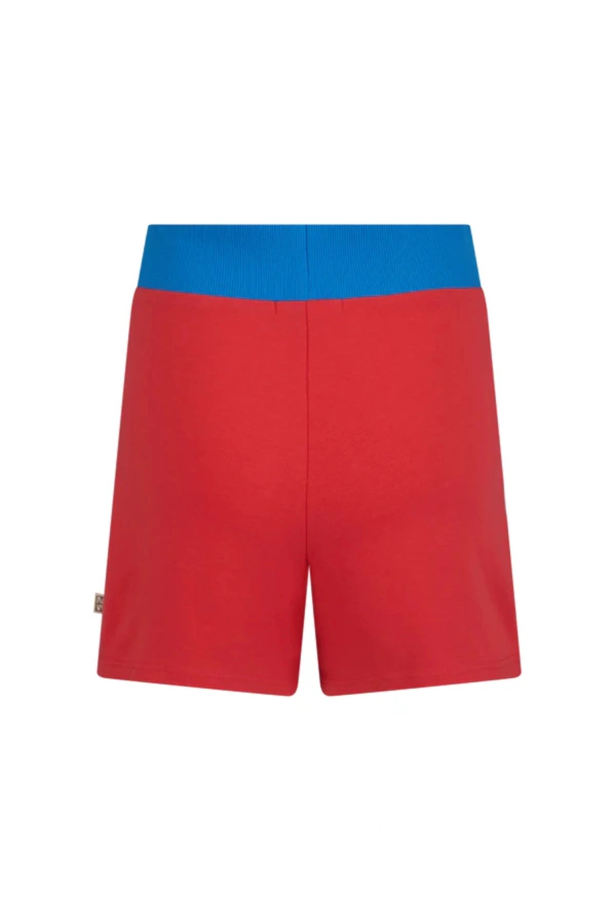 Palma Short Lobster Red by Araminta James, cotton knit shorts with contrast velour stripes and elastic waist, a trendy piece perfect for sunny days and casual sets.