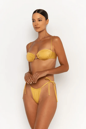 Paloma Bottom Lusso by Sommer Swim, tie side bikini bottoms with brazilian cut. Perfect for beach days or mix and match swim looks.