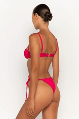 Paloma Bottom Magenta by Sommer Swim, tie side bikini bottoms with brazilian cut. Perfect for beach days or mix and match swim looks.